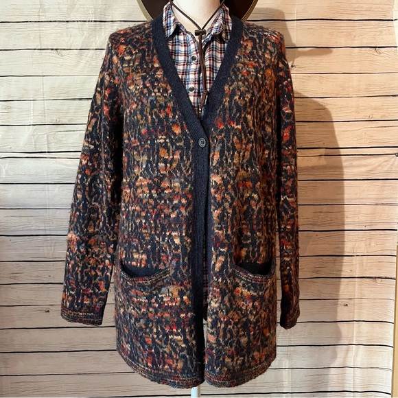 Peruvian Connection Tortoise Shell Cardigan Size Medium/Large - Picture 1 of 8